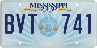 MS license plate BVT741
