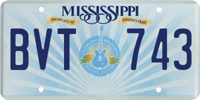 MS license plate BVT743