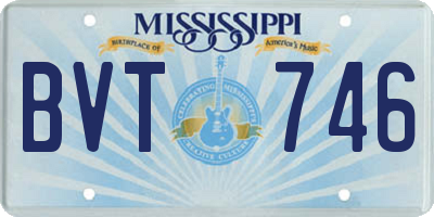 MS license plate BVT746