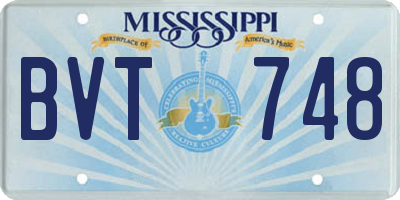 MS license plate BVT748