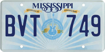 MS license plate BVT749