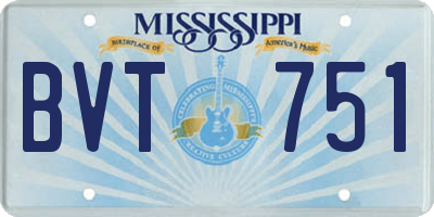 MS license plate BVT751