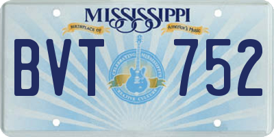 MS license plate BVT752