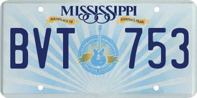 MS license plate BVT753