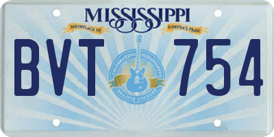 MS license plate BVT754