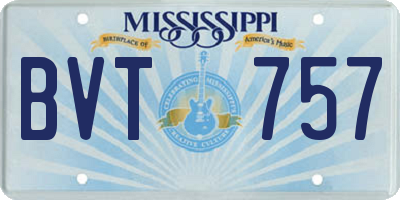 MS license plate BVT757