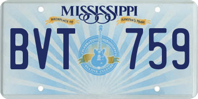 MS license plate BVT759