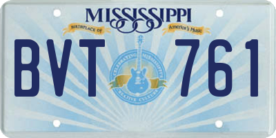 MS license plate BVT761