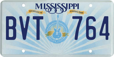 MS license plate BVT764