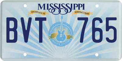 MS license plate BVT765