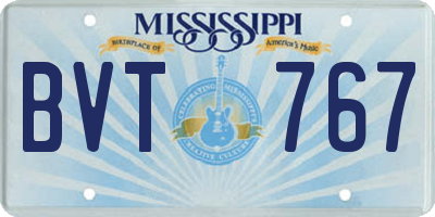 MS license plate BVT767