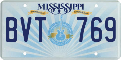 MS license plate BVT769