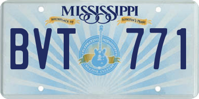 MS license plate BVT771