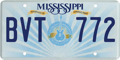 MS license plate BVT772