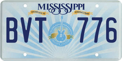 MS license plate BVT776