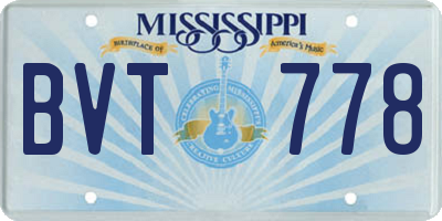 MS license plate BVT778