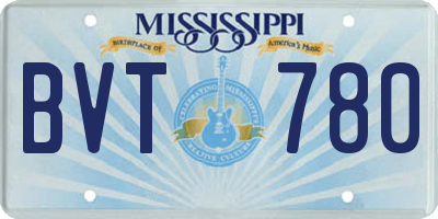 MS license plate BVT780