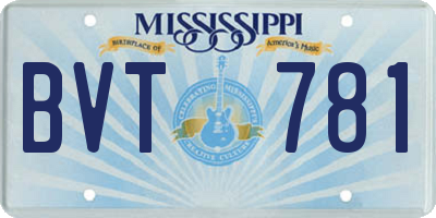 MS license plate BVT781