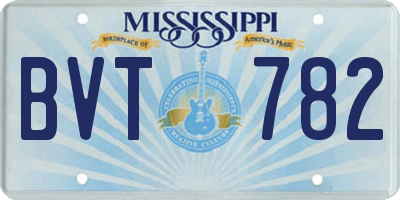 MS license plate BVT782