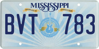 MS license plate BVT783