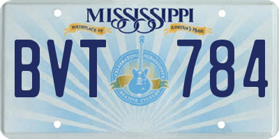 MS license plate BVT784