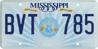 MS license plate BVT785