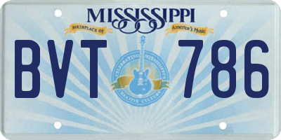 MS license plate BVT786