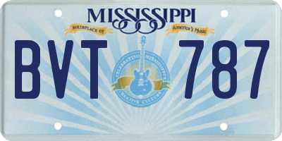 MS license plate BVT787
