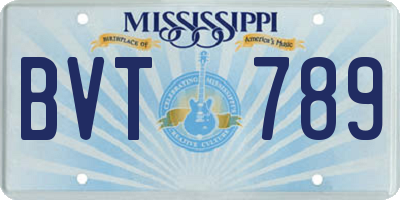 MS license plate BVT789