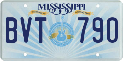 MS license plate BVT790