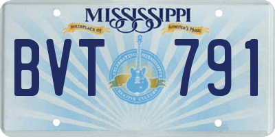 MS license plate BVT791
