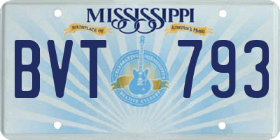 MS license plate BVT793