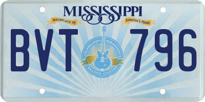 MS license plate BVT796