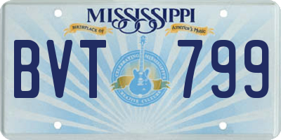 MS license plate BVT799
