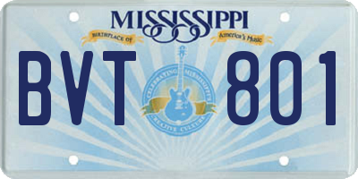 MS license plate BVT801
