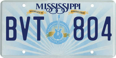 MS license plate BVT804