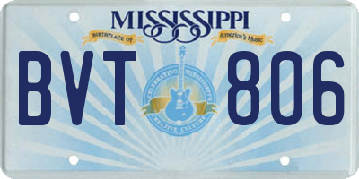 MS license plate BVT806