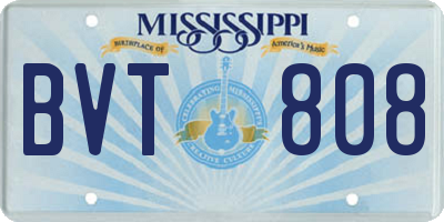 MS license plate BVT808