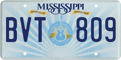 MS license plate BVT809