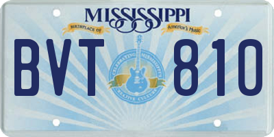 MS license plate BVT810