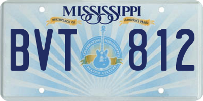 MS license plate BVT812