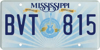 MS license plate BVT815