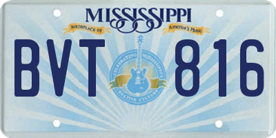 MS license plate BVT816