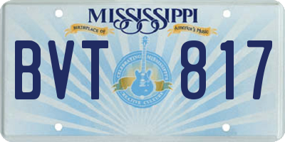 MS license plate BVT817