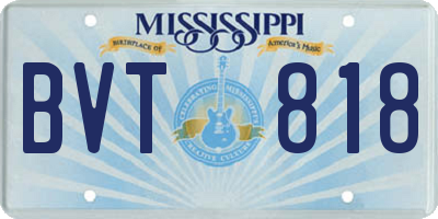 MS license plate BVT818