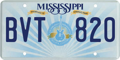 MS license plate BVT820