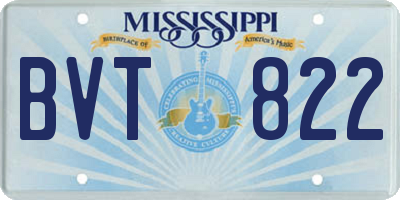 MS license plate BVT822