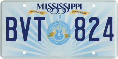 MS license plate BVT824