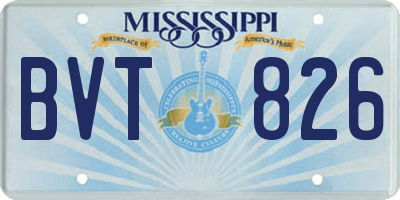 MS license plate BVT826