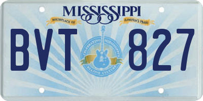 MS license plate BVT827